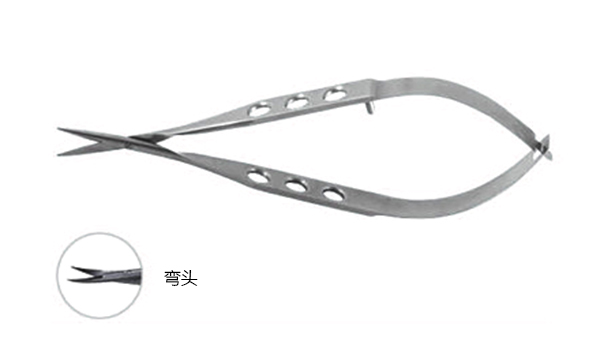 角膜剪 12cm、彎/直鈍、扁柄